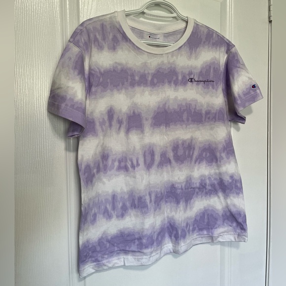 Purple and white tie dye Champion t-shirt - Picture 2 of 3